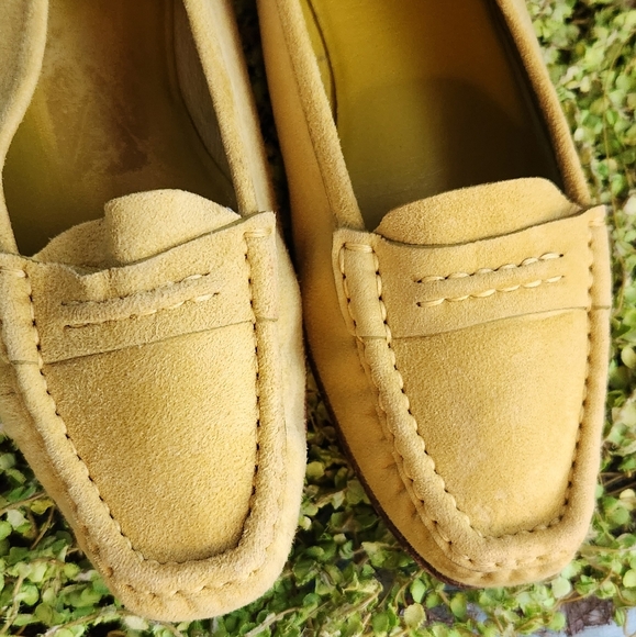 LORO PIANA Celery Chartruese Suede Leather Italy  Ballet Flats Loafers 39 8.5N - Picture 11 of 16